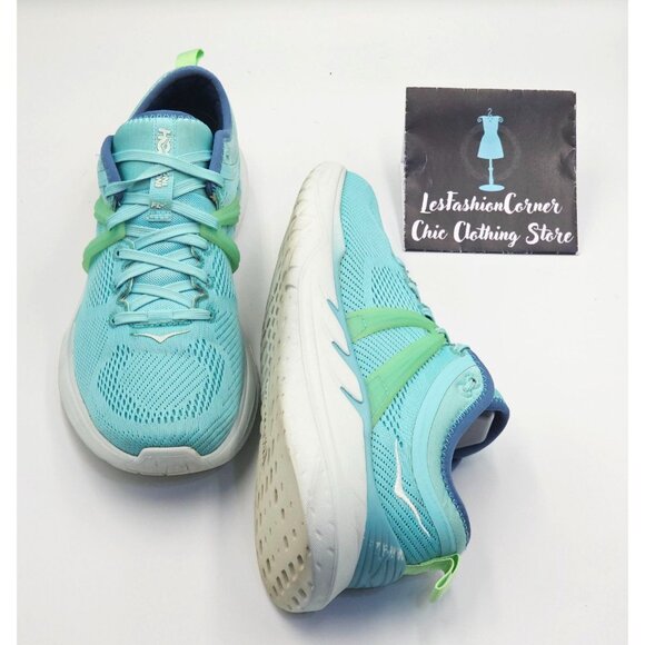 Hoka One One Women's Aqua Blue Mesh Tivra Lace Up Running Shoes Size 8.5 2664 - Picture 11 of 16